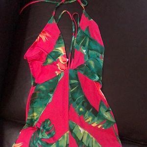 Pink Floral Print Jumpsuit